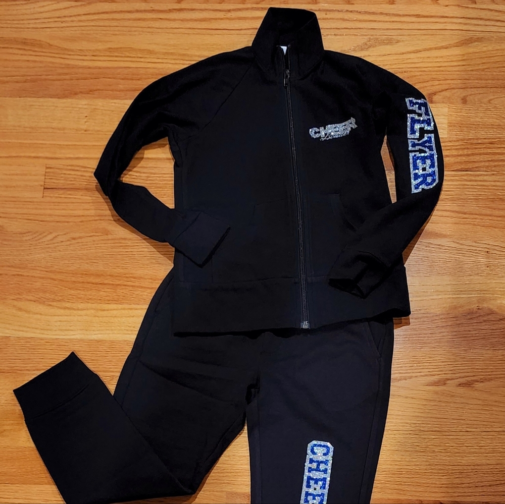 Custom cheerleader warmup suit sweatsuit